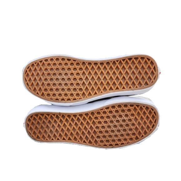 Vans Sk8-Hi Checker Flame Sneakers Off White Black High Top Classic Skate Shoes - Picture 7 of 10